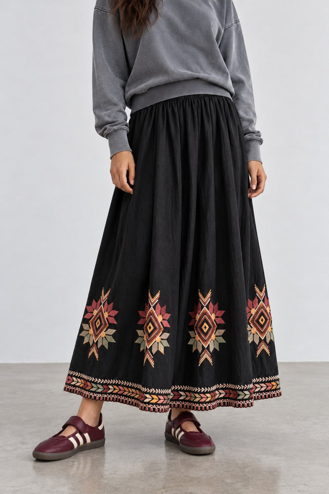 Ayelet Embroidered Maxi Skirt