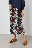 Ophélie Floral Satin Midi Skirt