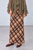 Rachel Plaid Satin Maxi Skirt