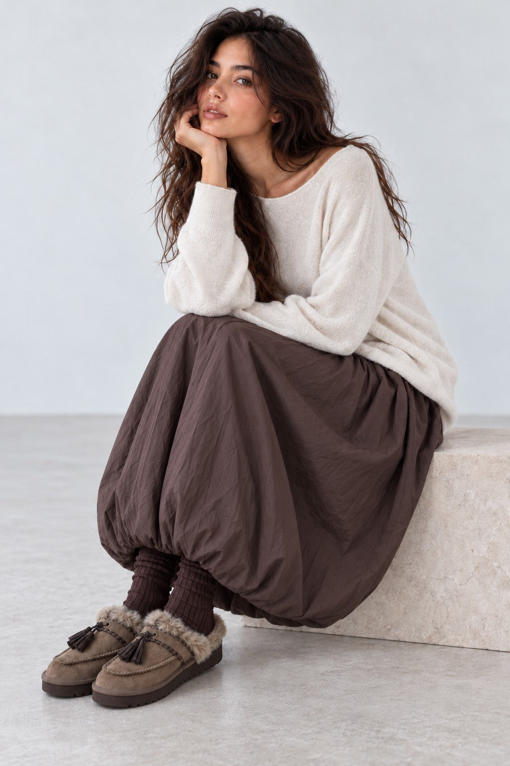 Gabrielle Relaxed Knit Sweater