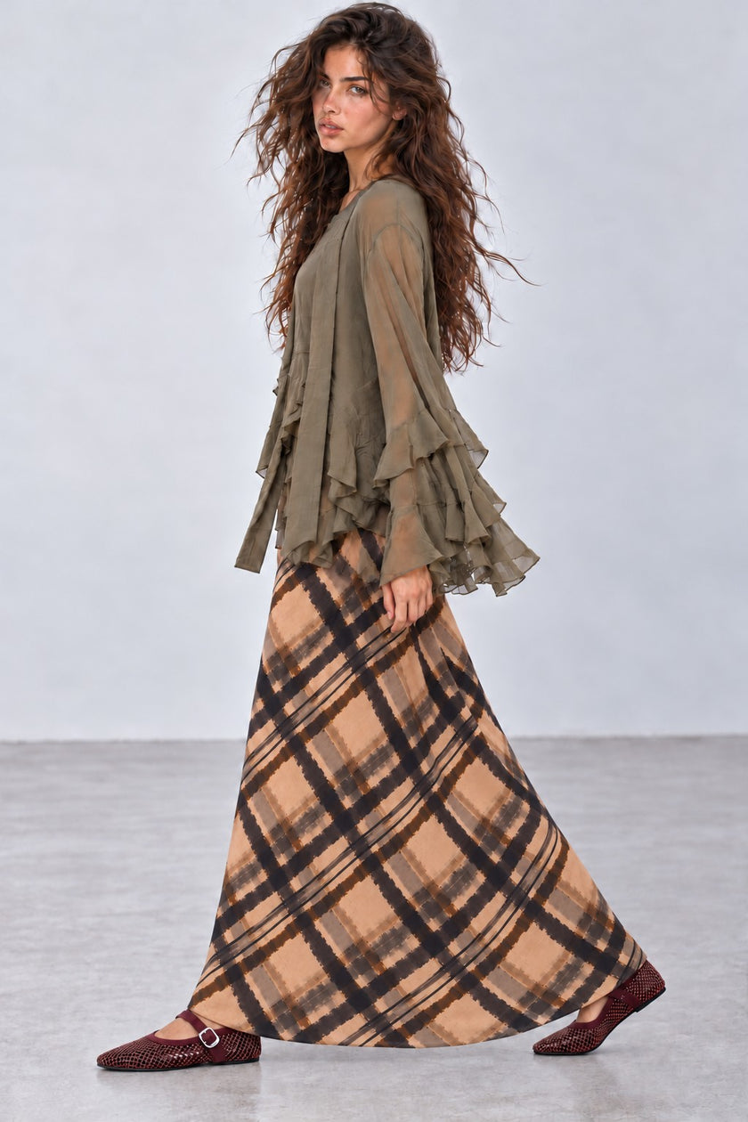 Rachel Ruffle Sleeve Chiffon Blouse