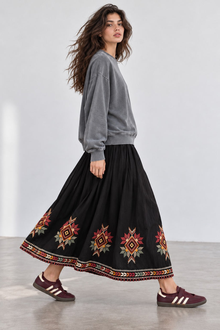 Ayelet Embroidered Maxi Skirt