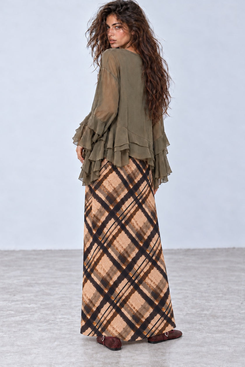 Rachel Ruffle Sleeve Chiffon Blouse