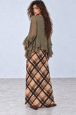 Rachel Plaid Satin Maxi Skirt
