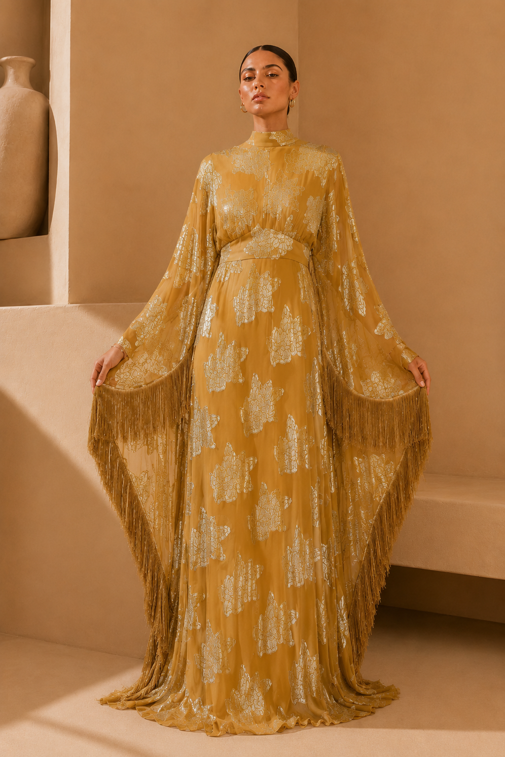 Terry Embroidered Kaftan Dress