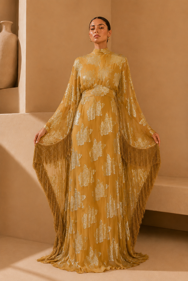 Terry Embroidered Kaftan Dress
