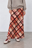 Rachel Plaid Satin Maxi Skirt
