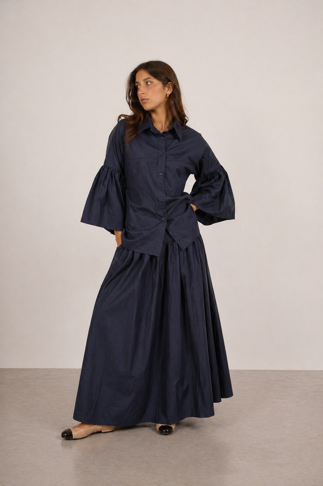 Missa Cotton Set – Brown & Navy Blue