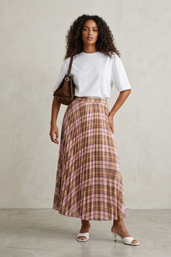 Maya Modest Pleated Maxi Skirt