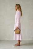 Rina Striped Shirt Dress with Lacing Details