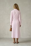 Rina Striped Shirt Dress with Lacing Details