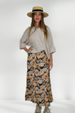 JOYA ABSTRACT-PRINT MAXI SKIRT IN NEUTRAL TONES