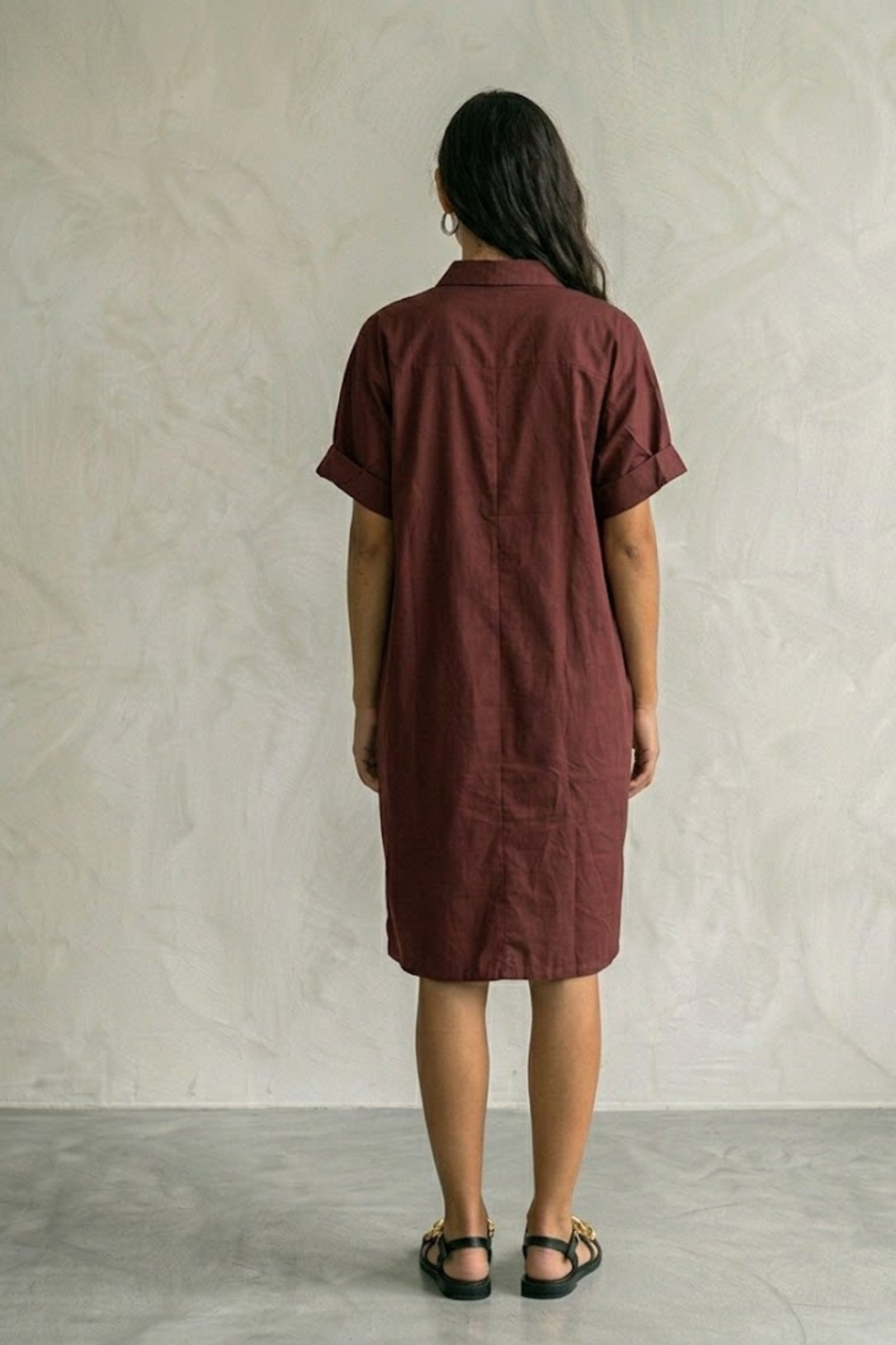 Ellia Poplin Midi Dress
