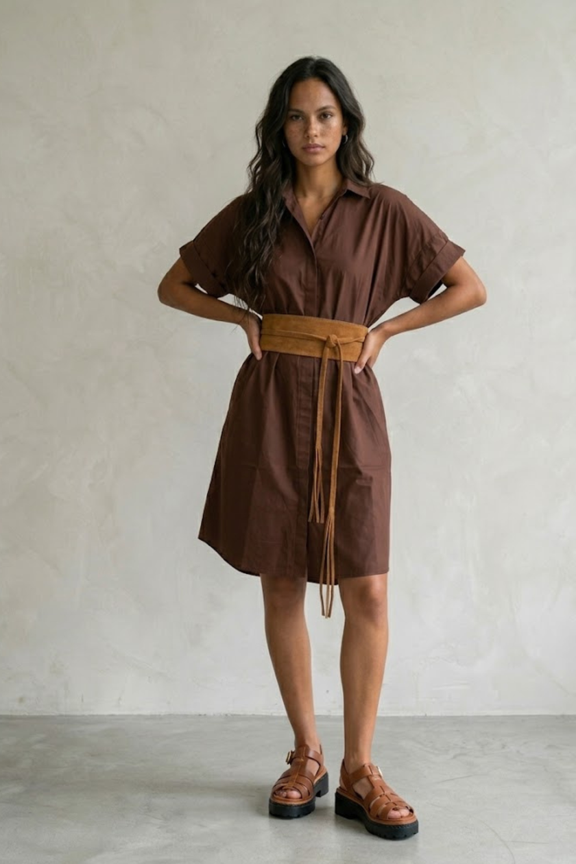 Ellia Poplin Midi Dress