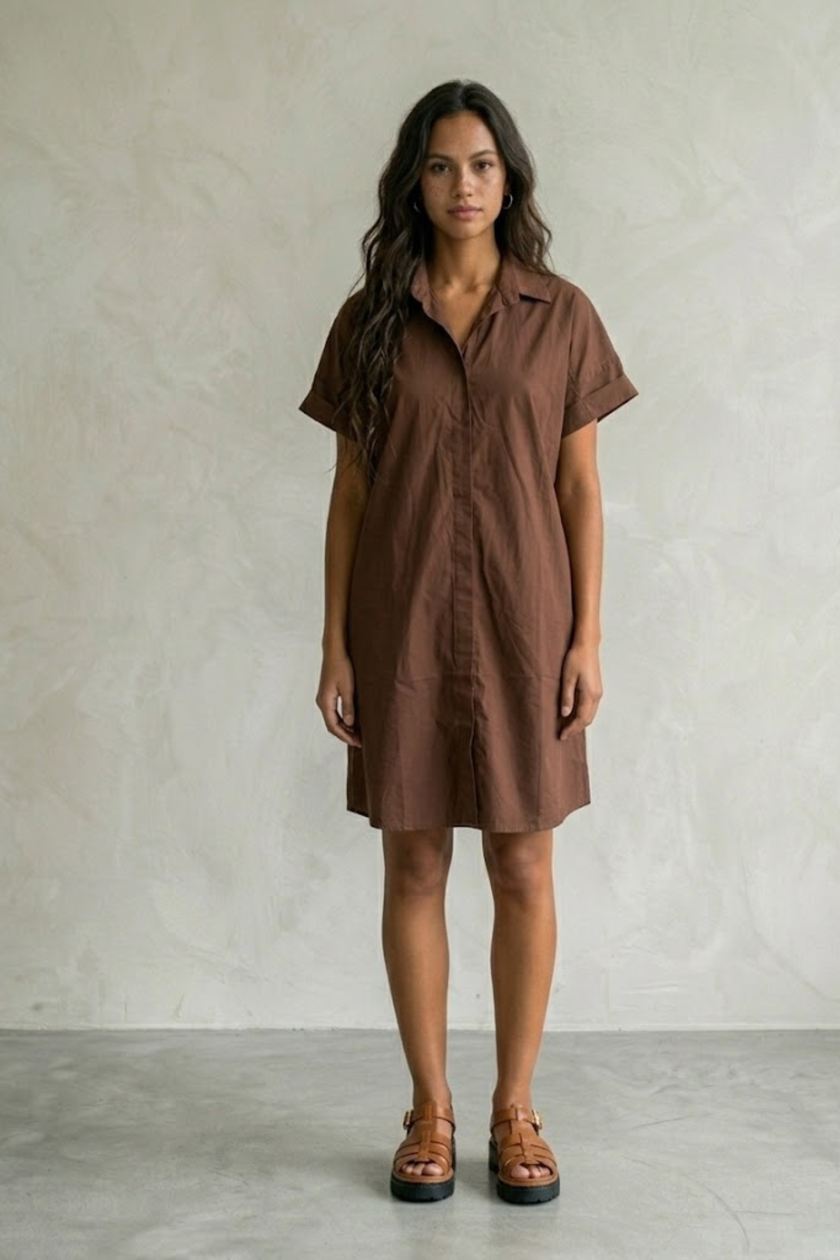 Ellia Poplin Midi Dress
