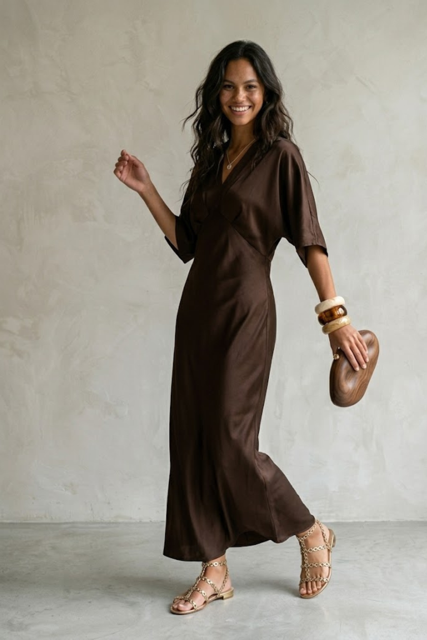 Tatiana Satin Maxi Dress