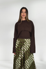 PAULINA LAYERED BROWN LONG SLEEVE TOP