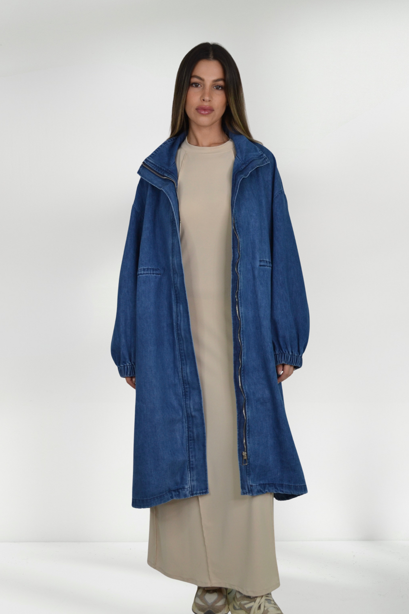 WANDA OVERSIZED DENIM ZIP JACKET