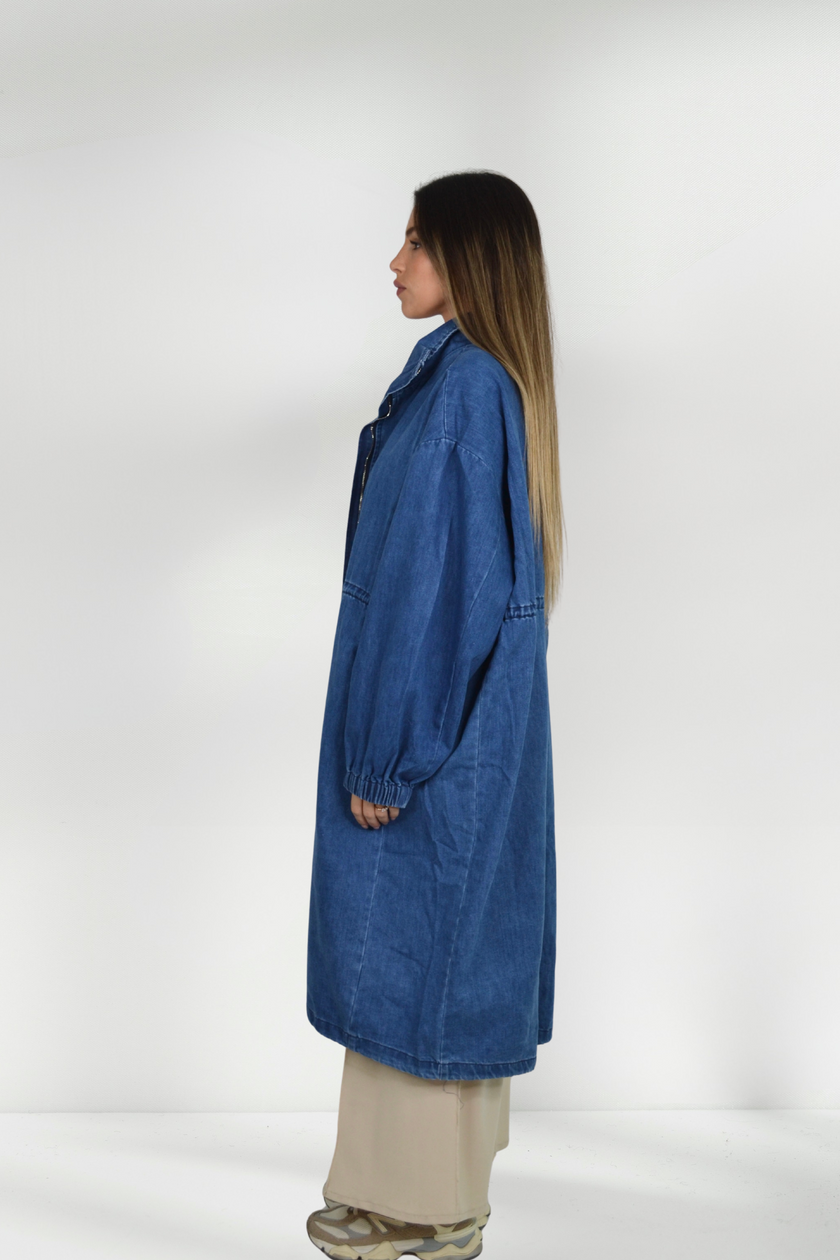 WANDA OVERSIZED DENIM ZIP JACKET