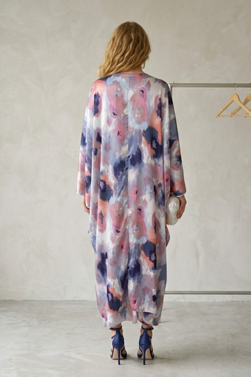 Reina Satin Kaftan Dress