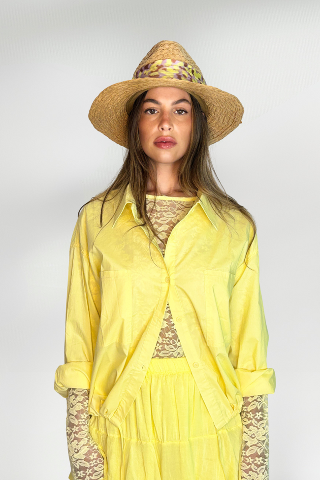 SELENA YELLOW FLORAL LACE TOP
