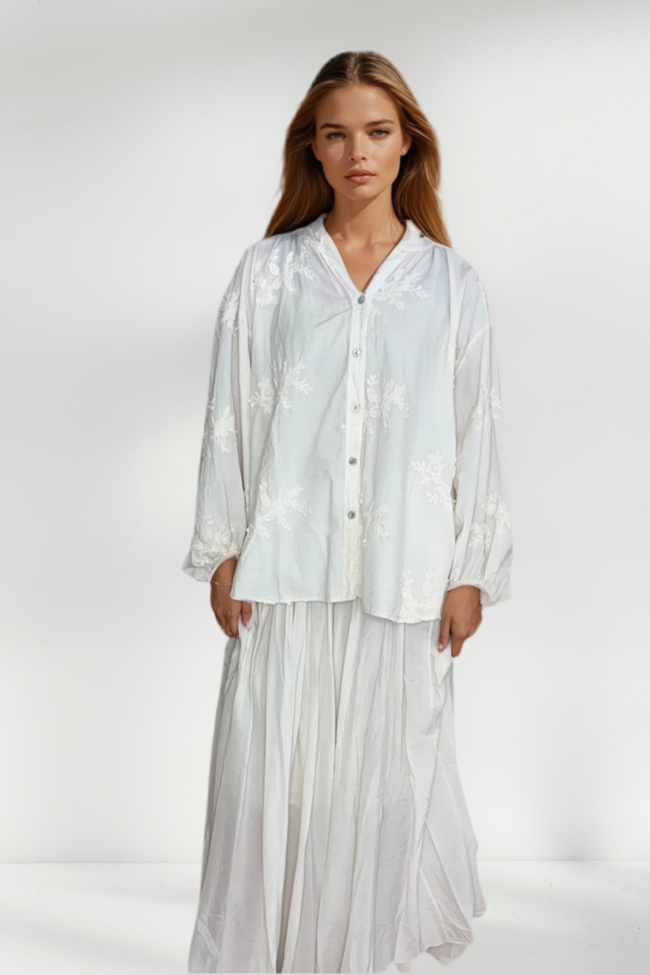 NOLA FLOWY COTTON MAXI SKIRT