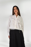 GRAZIA EMBROIDERED WHITE SHIRT WITH STAR DETAIL