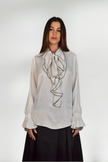 CHLOE RUFFLED SATIN BLOUSE