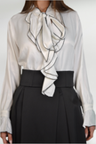 CHLOE RUFFLED SATIN BLOUSE