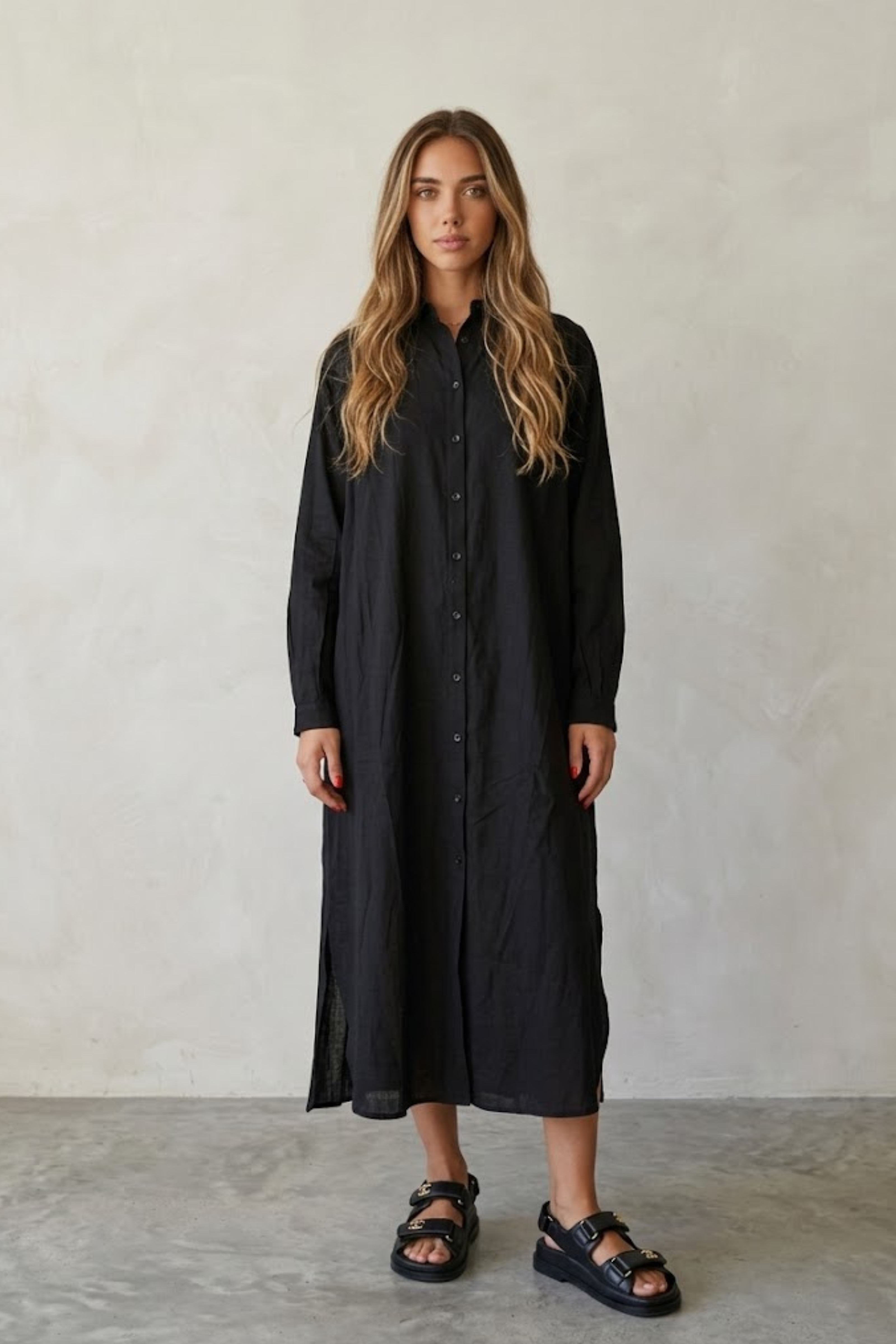 Tehila Black Shirt Dress