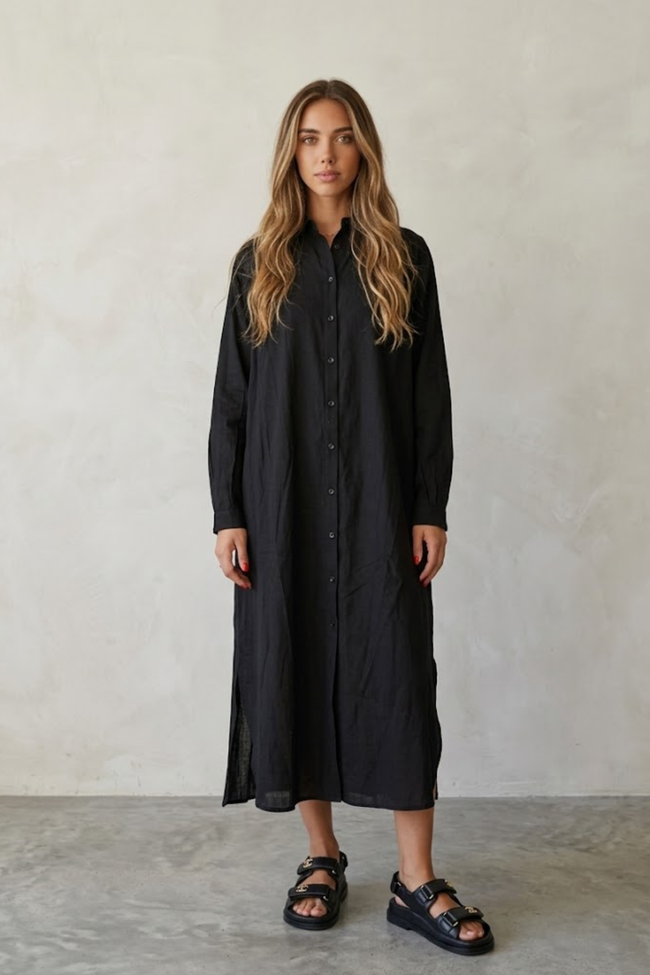 Tehila Black Shirt Dress