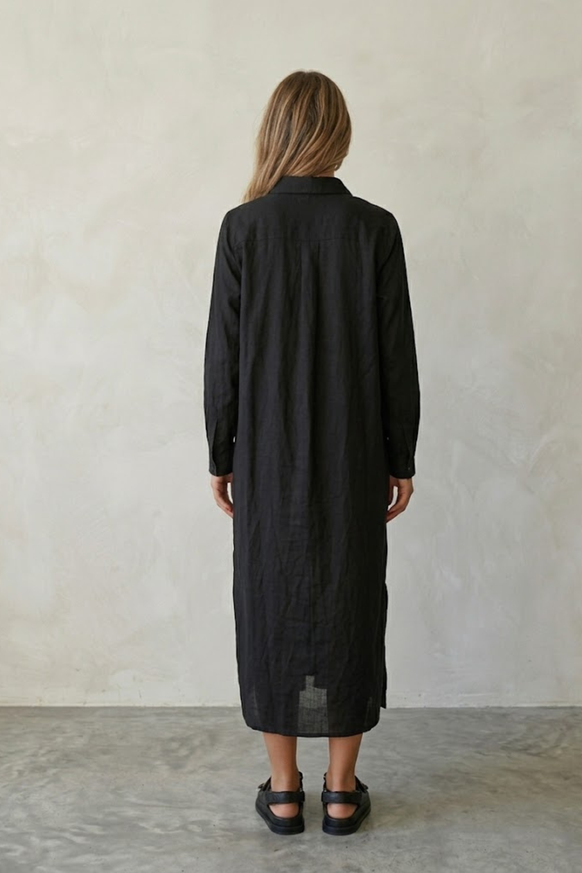 Tehila Black Shirt Dress