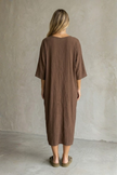Elysa Knot-Front Textured Midi Dress