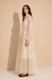 Thylane 3D Floral Chiffon Midi Dress