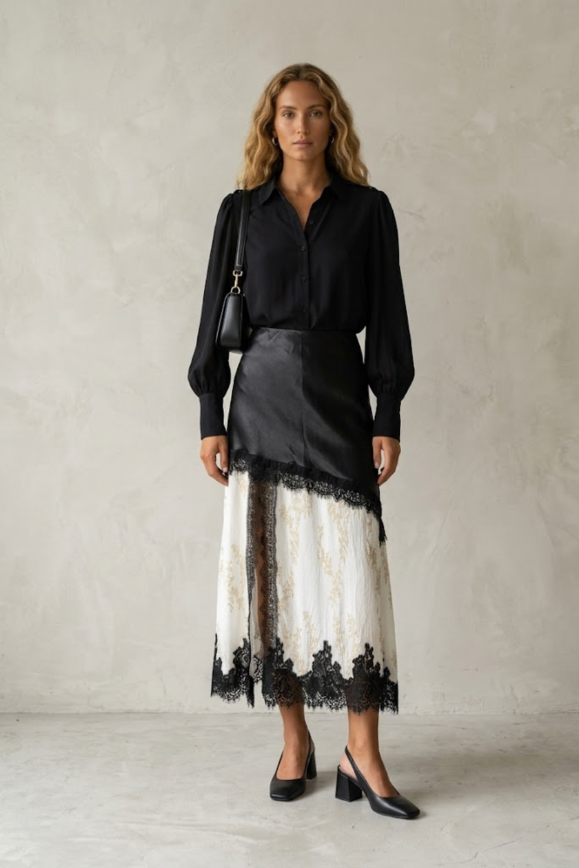 Alice Silk-Touch Blouse with Puffed Sleeves