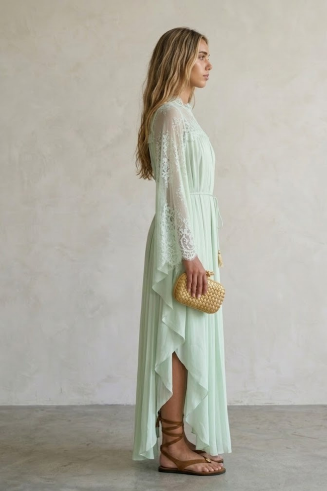 Esmee Chiffon & Lace Evening Gown
