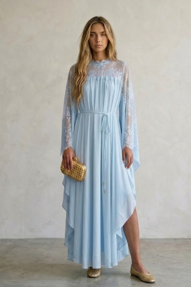 Esmee Chiffon & Lace Evening Gown