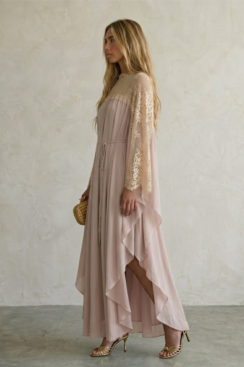 Esmee Chiffon & Lace Evening Gown