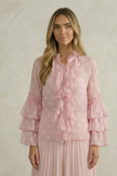 Leana Ruffled Polka Dot Blouse