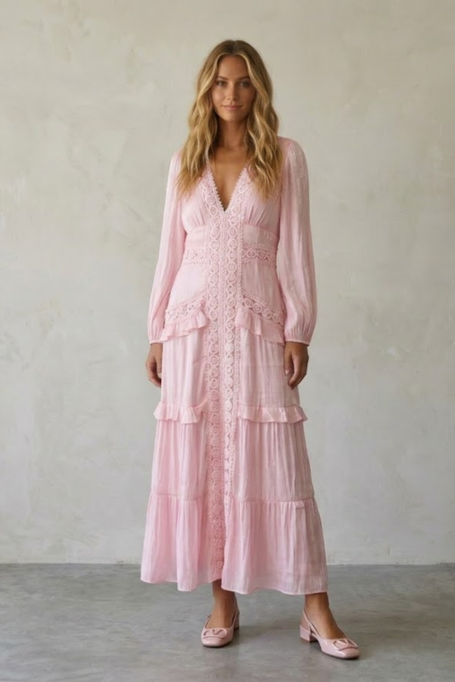 Elise Elegant Ruffled Maxi Dress