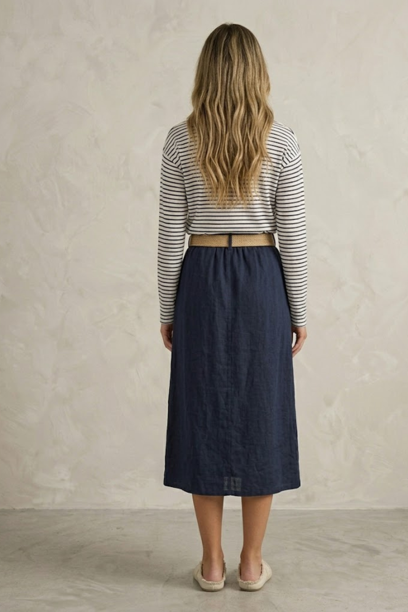Nava Striped V-Neck Top