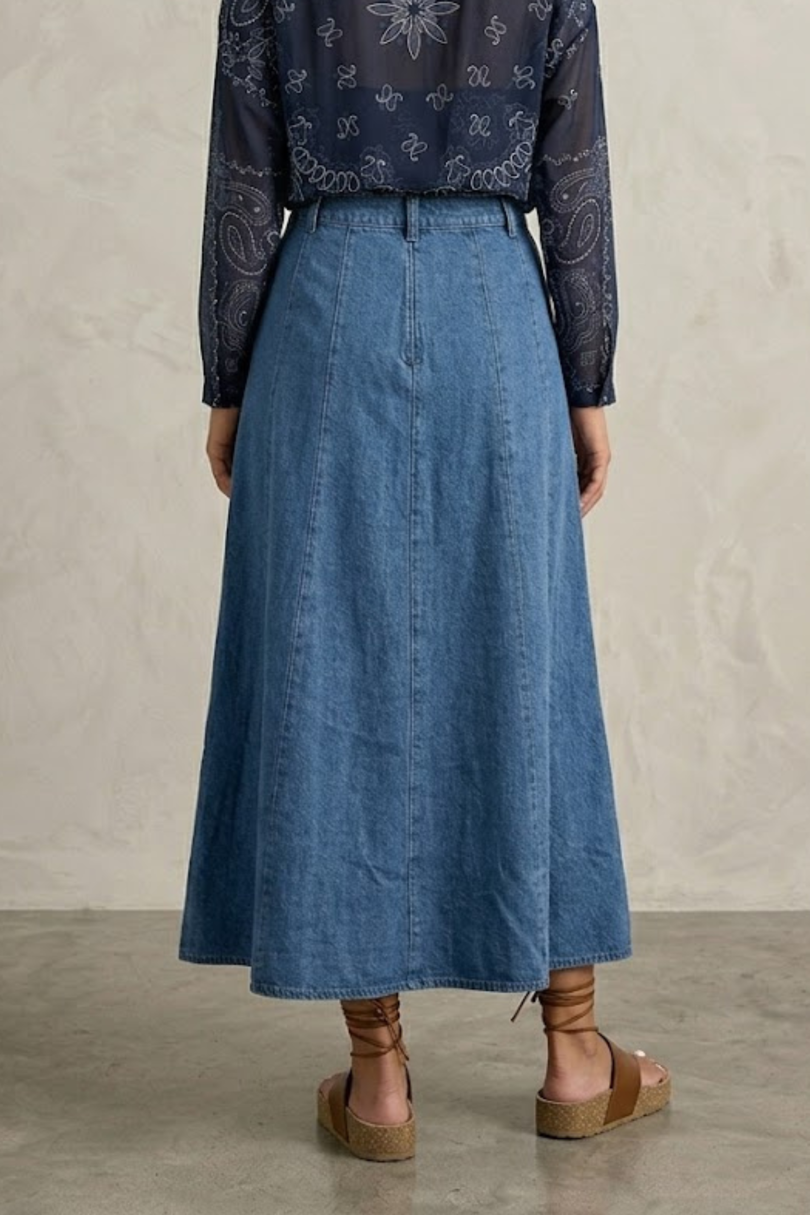 Paola Denim Maxi Skirt