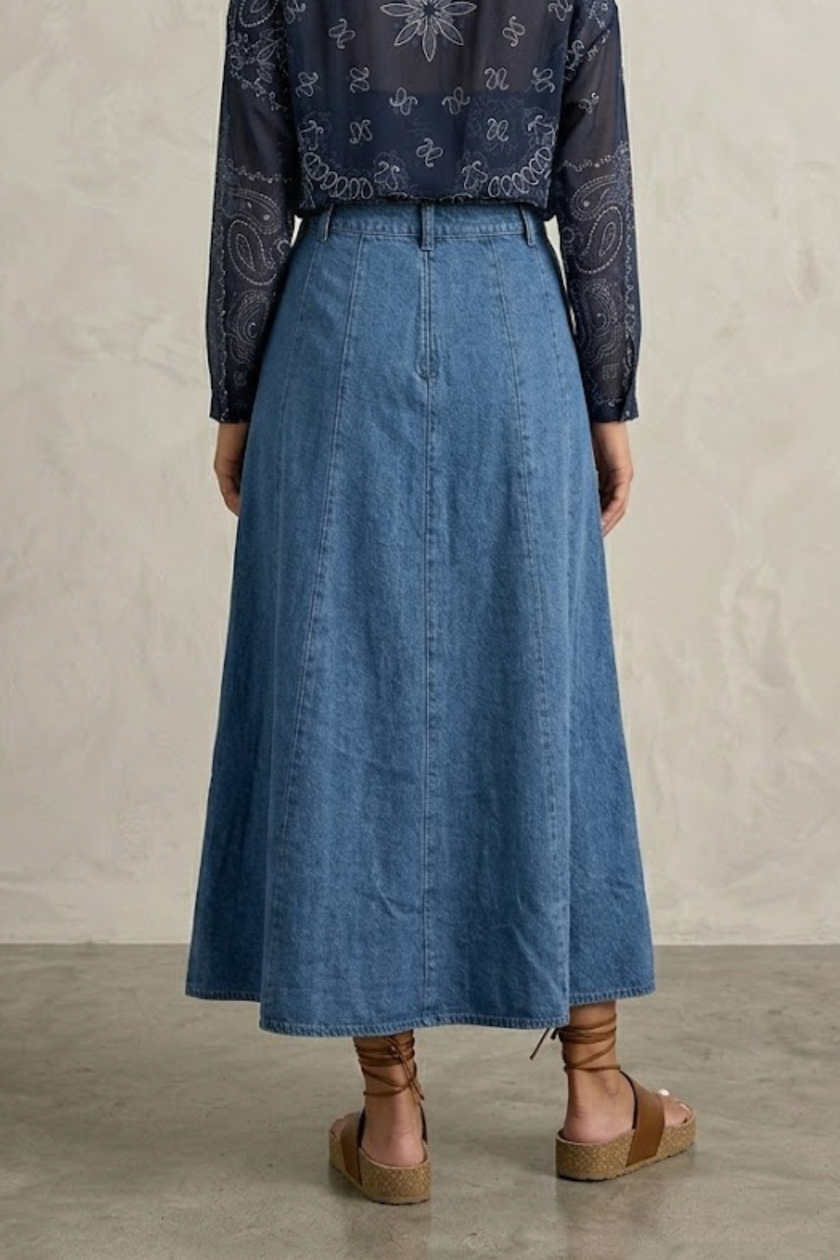 Paola Denim Maxi Skirt