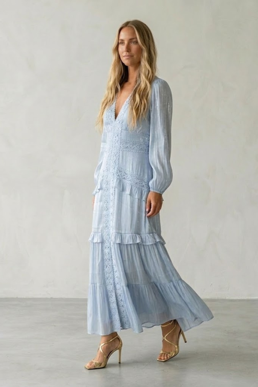 Elise Elegant Ruffled Maxi Dress