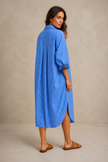 Bar Oversized Striped Shirt Dress – Blue