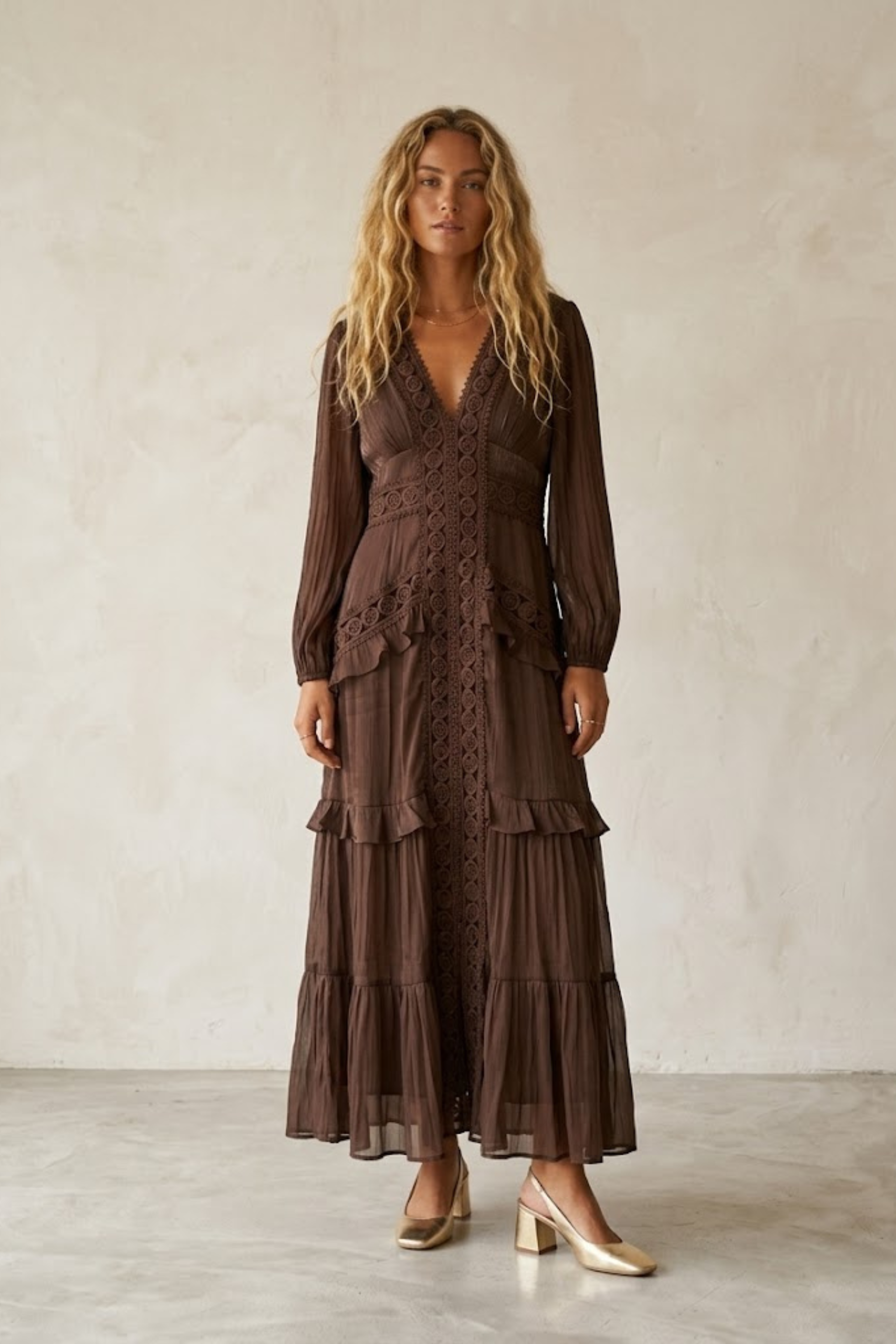 Elise Elegant Ruffled Maxi Dress