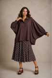 Monique Polka Dot Pleated Midi Skirt