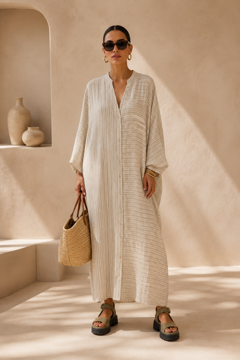 Dana Oversized Linen Maxi Dress