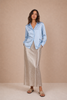 NAYA SATIN LONG-SLEEVE BLOUSE