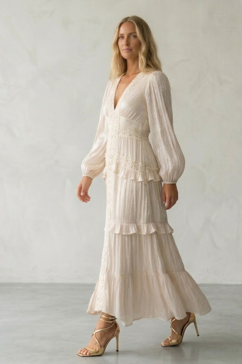 Elise Elegant Ruffled Maxi Dress